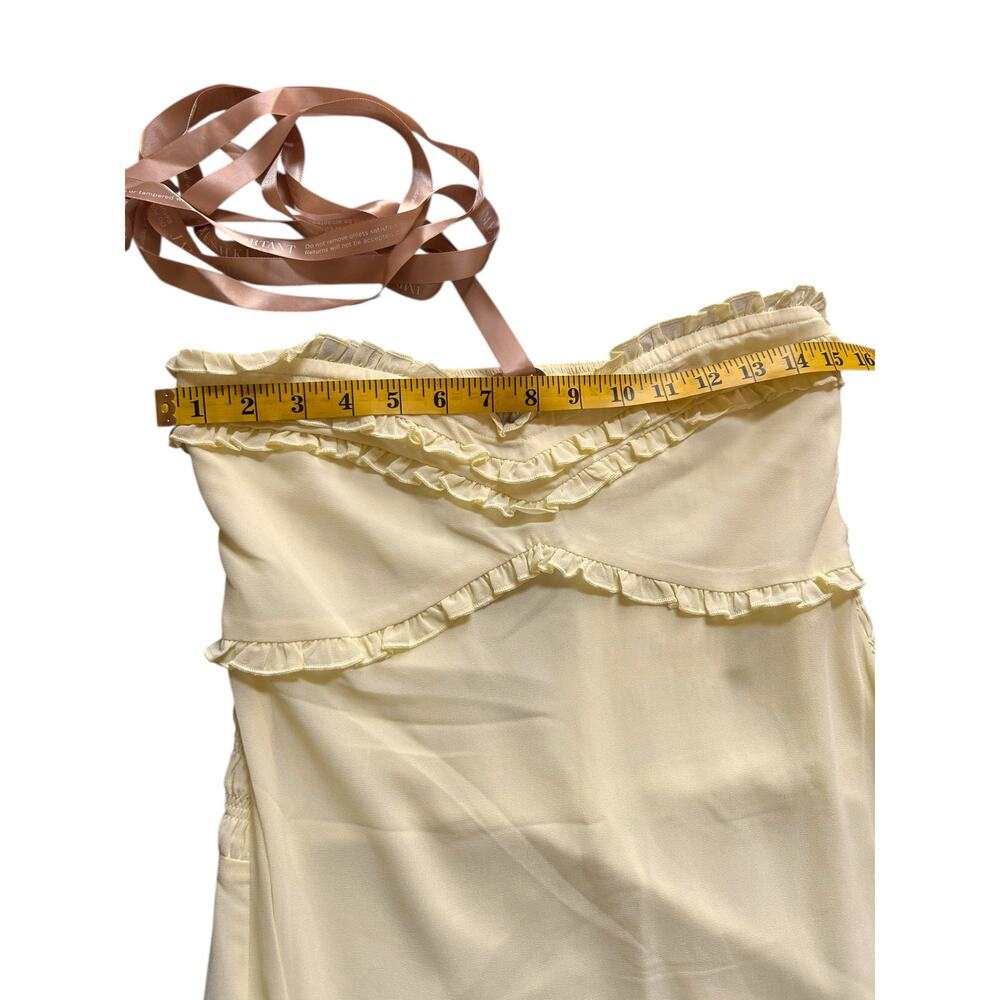 NWT - Meshki Olivette Strapless Chiffon Maxi Dress in Lemon Sherbert- Size M - Picture 7 of 16